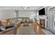 Cozy living room featuring a fireplace, hardwood floors, and ample seating at 149 Winterberry St, Clayton, NC 27527