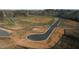 Aerial view of a new home development with roads and available lots at 2005 Anna Lilley Dr # 53, Fuquay Varina, NC 27526