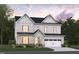Charming two-story home with a manicured lawn, a two-car garage, and a welcoming covered front porch at 2020 Skipping Stone Dr # 161, Durham, NC 27705