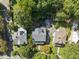 Aerial view of the property showcasing a well-maintained house at 230 E Park Dr, Raleigh, NC 27605