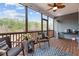 Relaxing screened in porch with ceiling fan and wooded views at 40 Cinnamon Teal Way, Youngsville, NC 27596