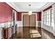 Elegant dining room with hardwood floors, coffered ceiling, and natural light at 5040 Shakori Trl, Chapel Hill, NC 27707