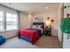 A cozy bedroom filled with unique Lego themed decorations, providing a playful retreat at 505 Marthas View Way, Wake Forest, NC 27587