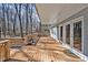 Large back deck offers great space for entertaining with access to the backyard at 6021 Dickson Mill Rd, Durham, NC 27705