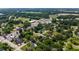 Expansive aerial view of a town featuring a mix of residential neighborhoods and commercial areas amidst lush greenery at 1000 S 9Th St, Lillington, NC 27546