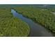 Aerial view of lake surrounded by lush green forest on both sides at 1021 Traditions Meadow Dr, Wake Forest, NC 27587