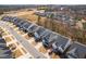 Neighborhood aerial showcasing modern homes with mature trees, manicured lawns, and community feel at 1215 White Flint Cir, Durham, NC 27703