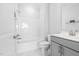 Bathroom featuring tub with shower, toilet, and vanity at 1215 White Flint Cir, Durham, NC 27703