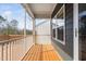 View of the deck showcasing the railings and wood floors of the outdoor space at 1215 White Flint Cir, Durham, NC 27703
