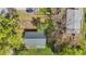 Aerial view of the home showing the roof and surrounding yard at 128 Warren Ave, Oxford, NC 27565