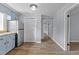 Kitchen featuring a refrigerator and stainless steel appliances at 128 Warren Ave, Oxford, NC 27565