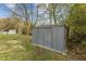 Exterior view of the backyard storage shed at 128 Warren Ave, Oxford, NC 27565