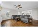 Spacious living room with hardwood floors that is open to the kitchen at 1320 Blue Heron Dr, Nashville, NC 27856