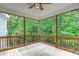 Inviting covered patio offering a serene outdoor escape with views of the surrounding trees at 1354 Red Bud Ct, Wake Forest, NC 27587