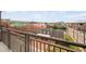 Balcony with a view of the neighborhood, showcasing the surrounding buildings and cityscape at 140 W Franklin St # 406, Chapel Hill, NC 27516
