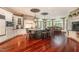 Expansive kitchen featuring an island with seating and modern appliances at 1801 Oatlands Ct, Wake Forest, NC 27587