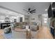 Spacious living room with hardwood floors, comfortable seating, and open floor plan at 193 Jenny Ln, Timberlake, NC 27583