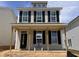 Two-story home featuring light gray siding, black shutters, and a covered front porch at 320 White Oak Garden Way # 218, Garner, NC 27529