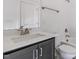 Clean bathroom features a modern vanity, toilet, and shower/tub with white subway tile and brushed nickel hardware at 3913 Berkeley Town Ln, Fuquay Varina, NC 27526