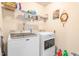 Laundry room with modern appliances, shelving, and ample storage at 4052 Dunkirk Dr, Burlington, NC 27215