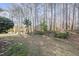 Beautiful backyard with mature trees, bushes, and landscaping at 8063 Hogan Dr, Wake Forest, NC 27587