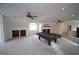 Game room featuring built-in shelves, a pool table, ceiling fans, and recessed lights at 8510 Polaris Dr, Bahama, NC 27503
