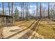 Overgrown backyard featuring mature trees, mossy ground, and a wooden fence at 113 Bonner Ct, Cary, NC 27511