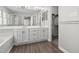 Spacious bathroom with double vanity, a standup shower, and a large closet at 1204 Matthews Glen Dr, Knightdale, NC 27545