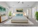 Bright bedroom with a large bed, soft lighting, and stylish decor at 1204 Matthews Glen Dr, Knightdale, NC 27545