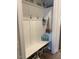 Functional mudroom with built-in bench, storage cubbies, and coat hooks at 1216 Blue Mist Ct, Apex, NC 27502