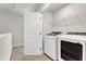 Laundry room with a new white washer and dryer at 1723 Starlit Sky Ln, Cary, NC 27519