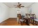 Dining room featuring hardwood floors, a ceiling fan, and traditional furniture at 2110 Cokey Rd, Rocky Mount, NC 27801