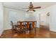 Dining room featuring hardwood floors, a ceiling fan, and traditional furniture at 2110 Cokey Rd, Rocky Mount, NC 27801
