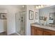 Bathroom features a double vanity, granite countertops, and glass enclosed shower at 270 Sweetbay Tree Dr, Wendell, NC 27591