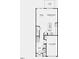 Layout of the first floor including the gathering room, kitchen, and 1-car garage at 270 Sweetbay Tree Dr, Wendell, NC 27591