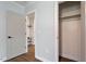 Bright closet and a look inside the room with shelves on the wall and wood floor at 35 Rogerson Dr, Chapel Hill, NC 27517