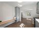 View of the kitchen from living room featuring hardwood floors and an open layout at 35 Rogerson Dr, Chapel Hill, NC 27517