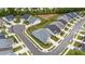 An aerial view displays the house in a suburban neighborhood with well-maintained lawns and sidewalks at 3528 Olive Glen Dr, Apex, NC 27502