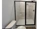 Bathroom featuring a glass-enclosed shower with neutral tile surround at 4302 Emeline Way # 16, Fuquay Varina, NC 27526
