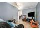 Comfortable living room area with hardwood floors and a ceiling fan at 616 N Mebane St, Burlington, NC 27217