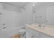Traditional bathroom offers a shower-tub, toilet and a vanity with cream countertops at 66 Newbury Dr, Angier, NC 27501