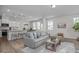 Spacious living room connected to a kitchen, dining area, and features hardwood flooring and lots of light at 82 Fairwinds Dr, Lillington, NC 27546