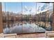 Stunning lake view from the house, showcasing a calm, beautiful waterfront property at 102 Anna Lake Ln, Cary, NC 27513