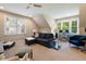 Spacious bonus room featuring neutral carpet, modern furniture, and natural light at 116 Wright Hill Dr, Durham, NC 27712