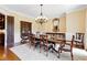 An elegant dining room featuring a decorative hutch and a stylish mirror at 1416 Barony Lake Way, Raleigh, NC 27614