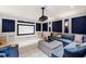 Relax in this home theater with a projector and a large screen for optimal viewing at 1416 Barony Lake Way, Raleigh, NC 27614