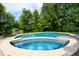 Gorgeous in-ground pool with attached hot tub and serene backyard at 1416 Barony Lake Way, Raleigh, NC 27614