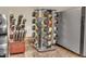 Close up of the stainless knife block and spice rack on granite countertops at 171 Springberry Ln, Chapel Hill, NC 27517