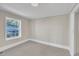 Bedroom featuring a light gray carpet, a window with natural lighting and neutral wall paneling at 210 Circle Dr, Smithfield, NC 27577