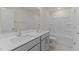 Clean bathroom featuring double vanity, modern fixtures, and a shower-tub combination at 2561 Summersby Dr, Mebane, NC 27302